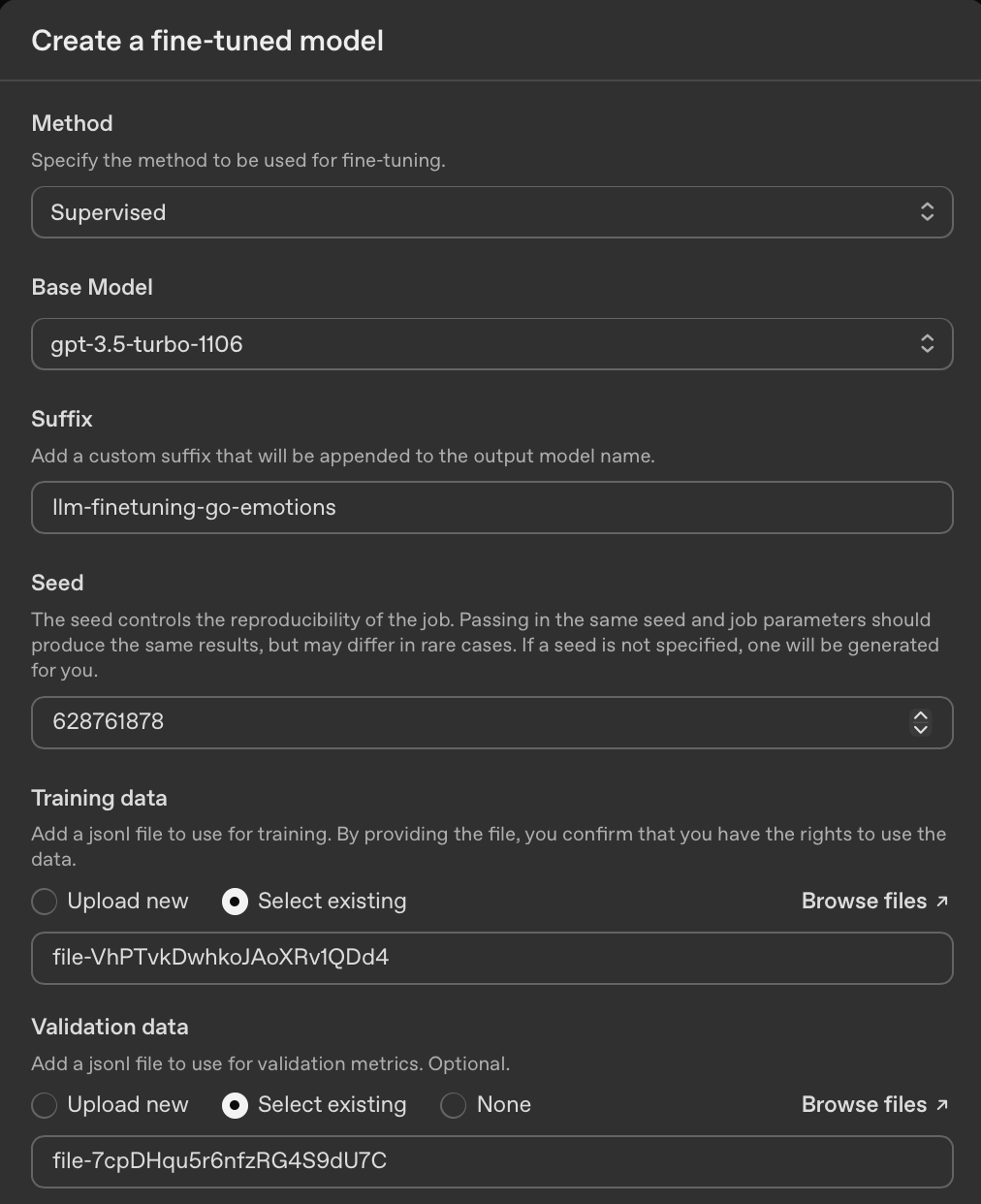Sample of text comments and their emotion labels